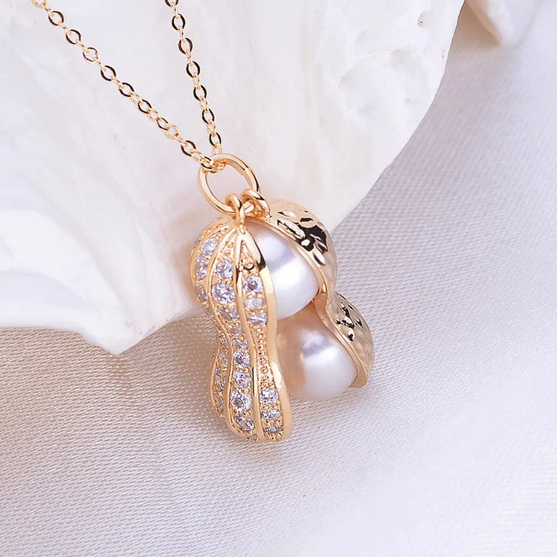 Veeka natural cultured freshwater pearl beads necklaces pendants 925 sterling silver chain necklace women new fashion gift