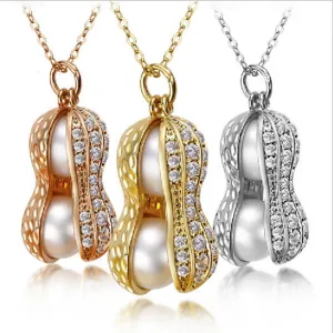 Veeka natural cultured freshwater pearl beads necklaces pendants 925 sterling silver chain necklace women new fashion gift