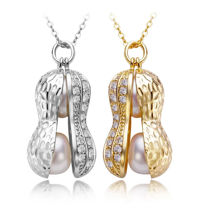 Veeka natural cultured freshwater pearl beads necklaces pendants 925 sterling silver chain necklace women new fashion gift