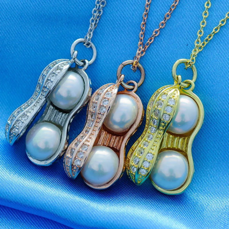Veeka natural cultured freshwater pearl beads necklaces pendants 925 sterling silver chain necklace women new fashion gift