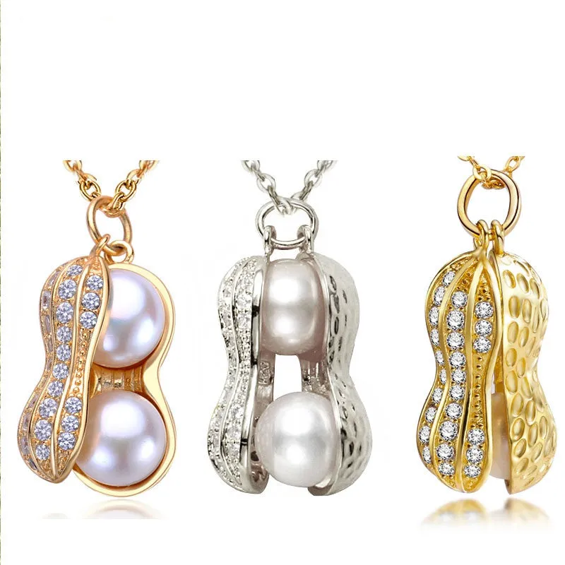 Veeka natural cultured freshwater pearl beads necklaces pendants 925 sterling silver chain necklace women new fashion gift