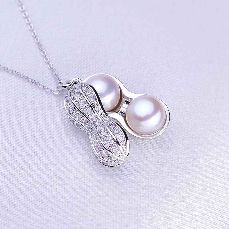 Veeka natural cultured freshwater pearl beads necklaces pendants 925 sterling silver chain necklace women new fashion gift