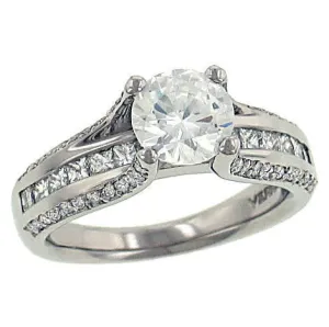Verragio Classico Collection Ladies Round Cut Platinum Engagement Ring