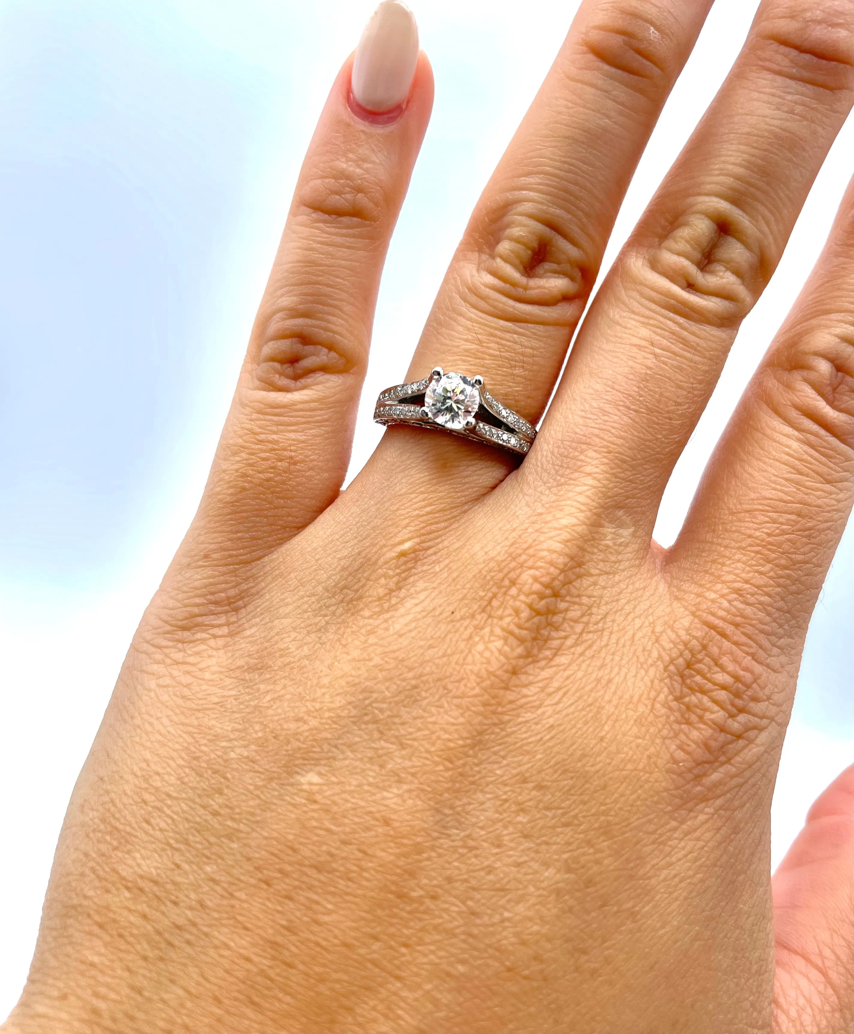 Verragio Euro Collection Ladies Round Cut Platinum Engagement Ring