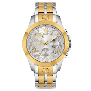 Versus Versace Chrono Lion Gents Silver Dial Two Tone Watch