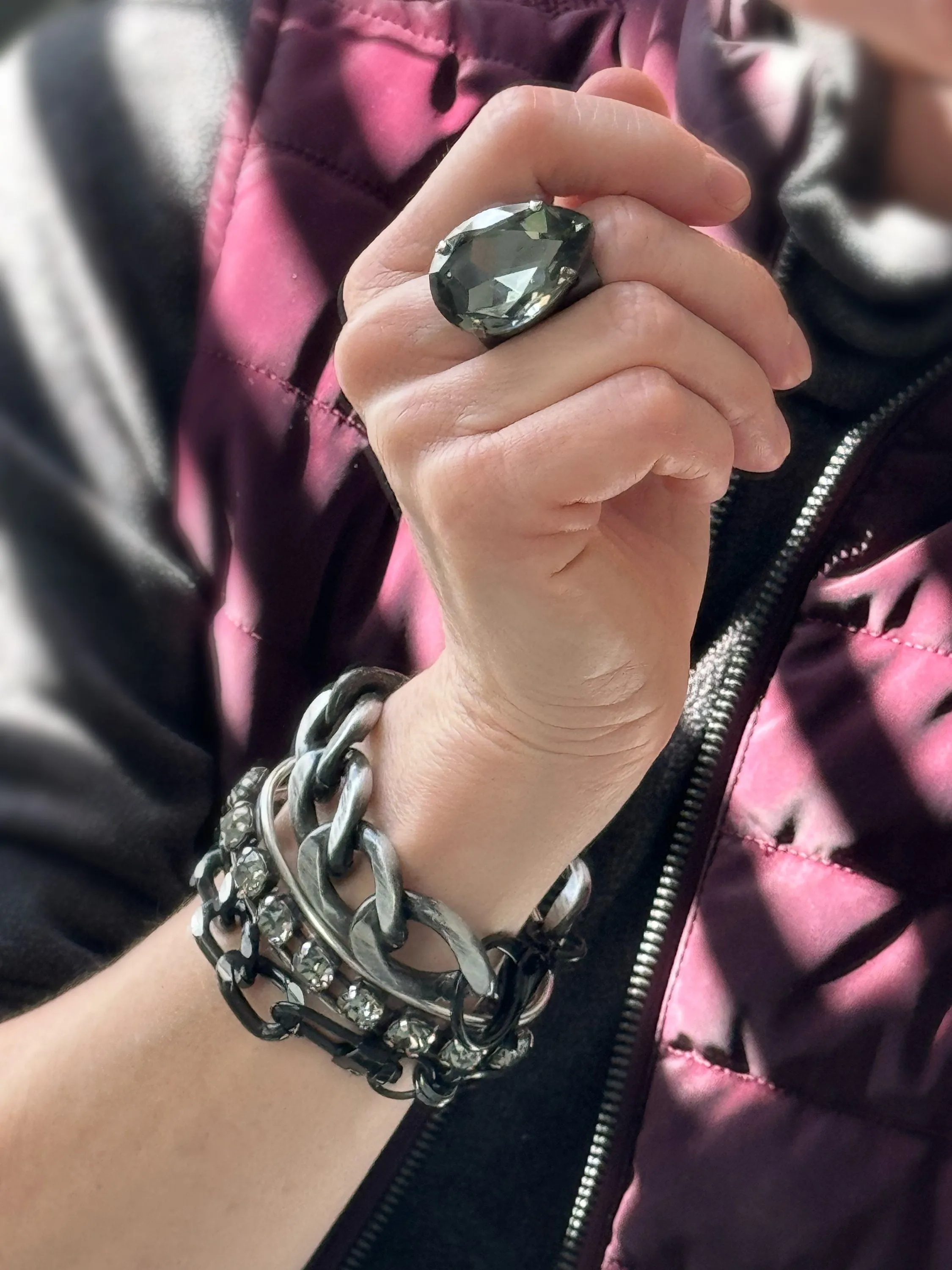 VIBE - Thick Black and Silver Chain Bracelet