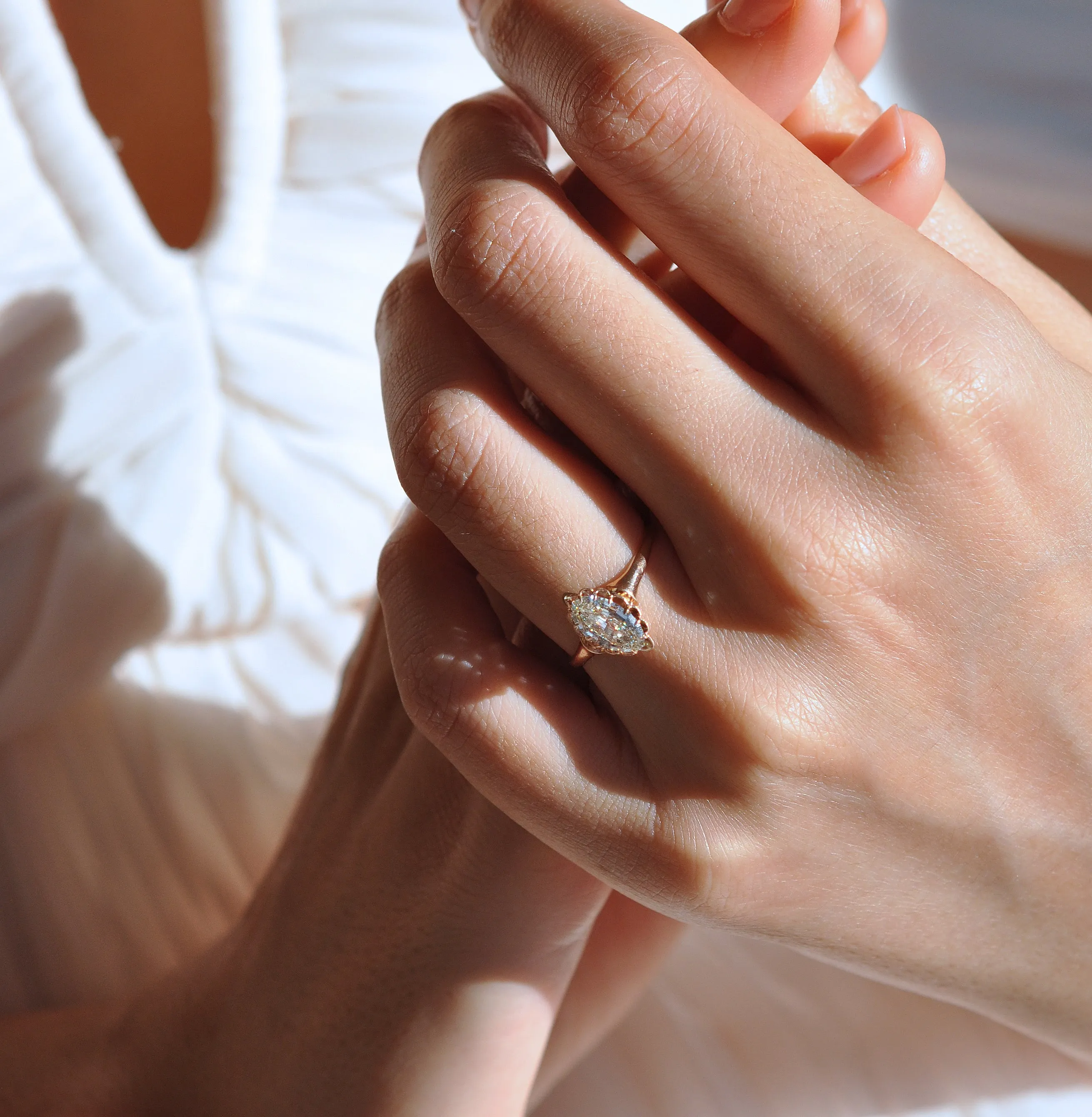 Victorian Marquise Diamond Solitaire Ring