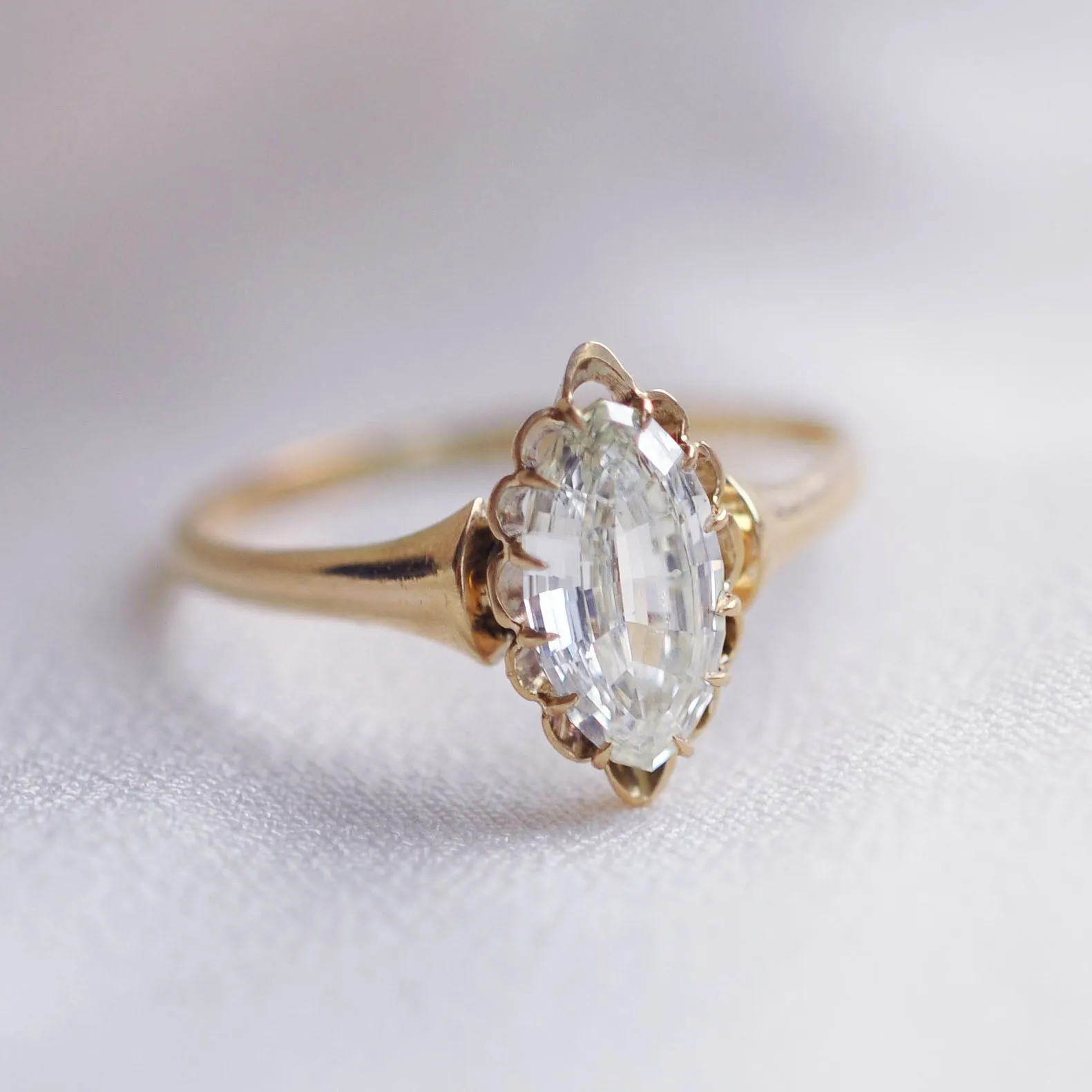 Victorian Marquise Diamond Solitaire Ring