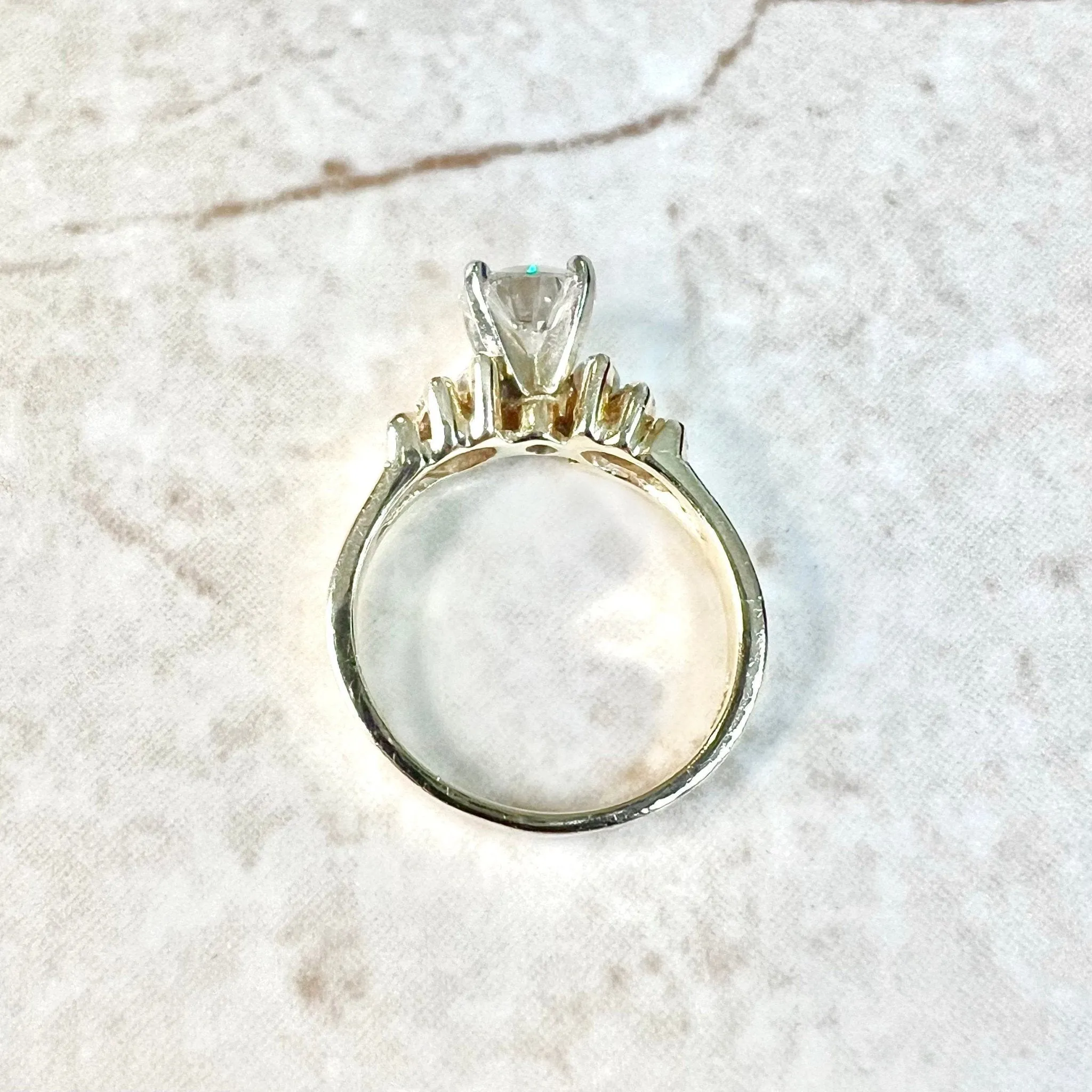 Vintage 14 Karat Yellow Gold 2 Carat Diamond Engagement Ring