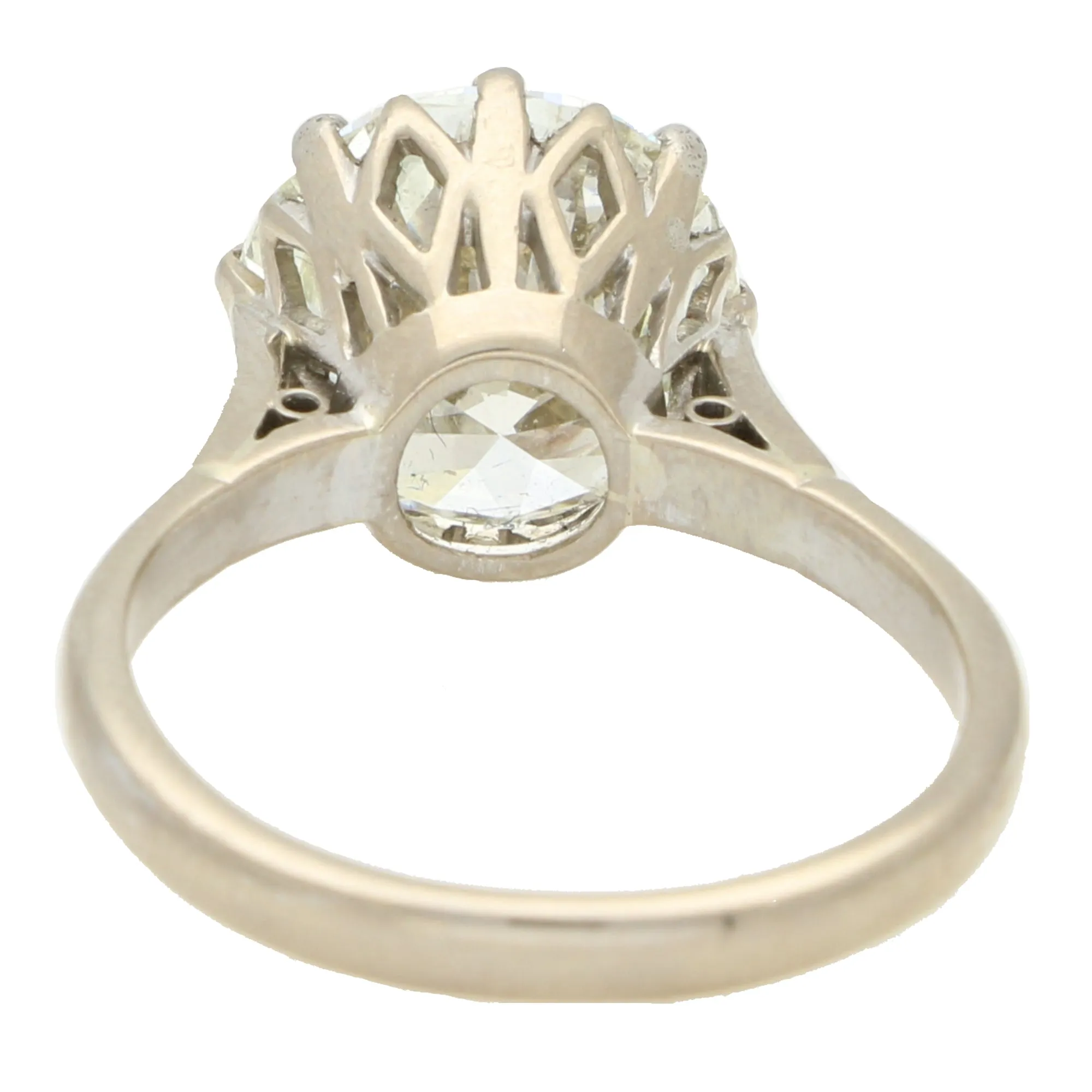 Vintage 4.44ct Transitional Cut Diamond Solitaire Ring