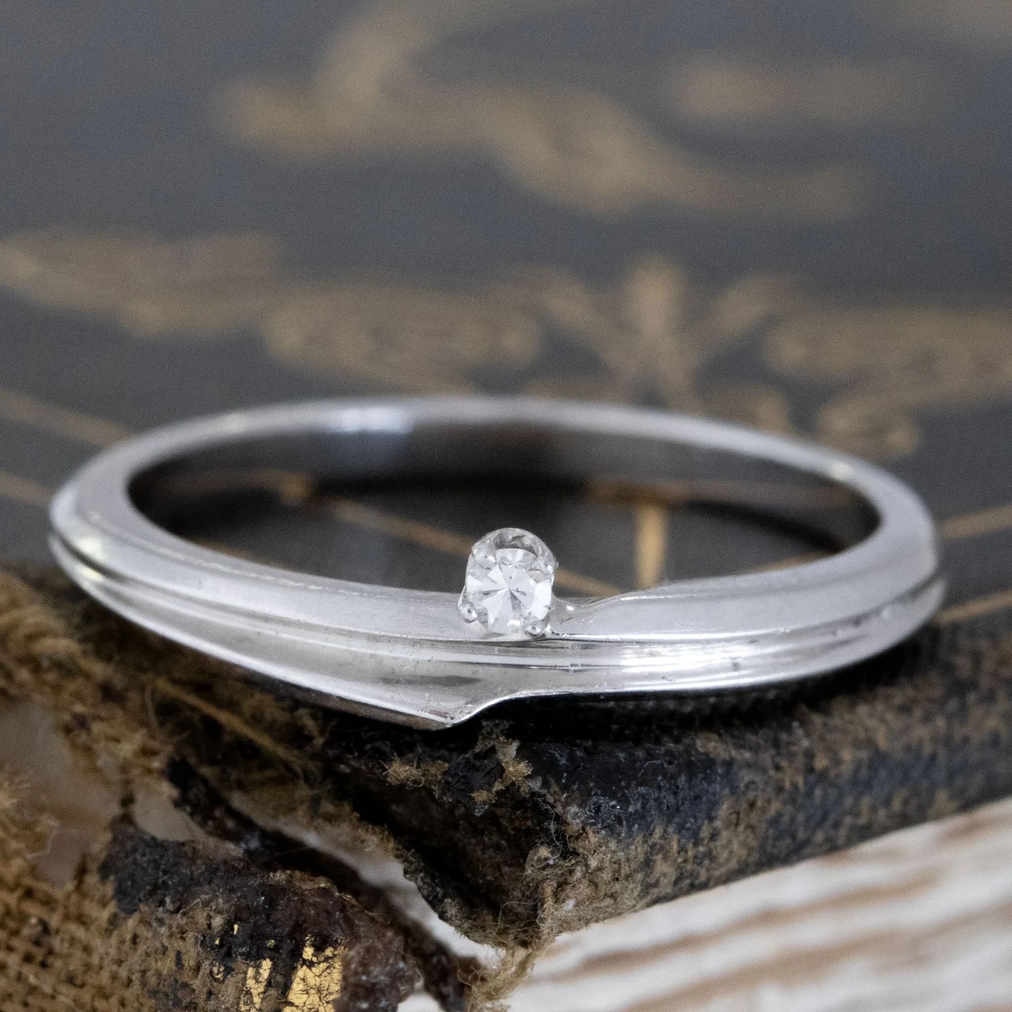 Vintage Diamond Dot Wedding Band