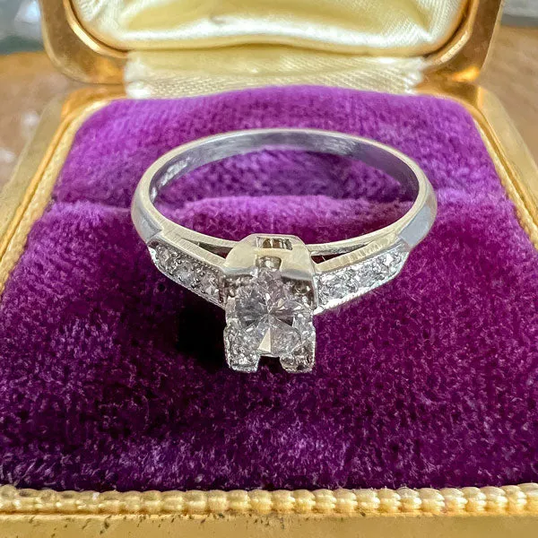 Vintage Engagement Ring, Oval 0.36ct.