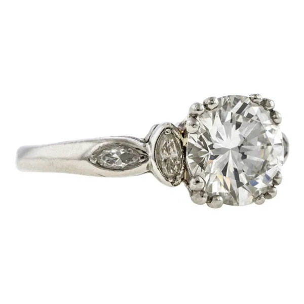 Vintage Engagement Ring, RBC 1.32ct