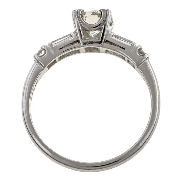 Vintage Oval Cut Diamond Engagement Ring, 2.07ct
