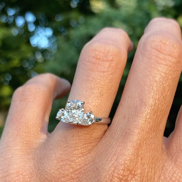 Vintage Pear Shaped Diamond Engagement Ring, 1.08ct.