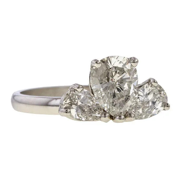 Vintage Pear Shaped Diamond Engagement Ring, 1.08ct.