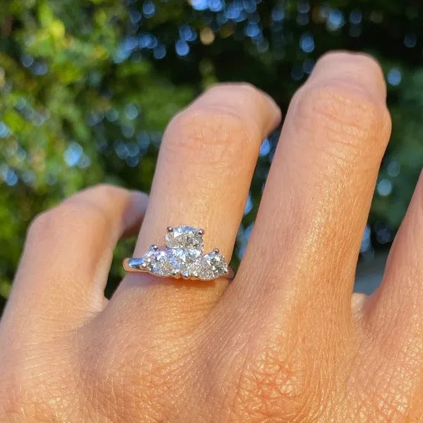 Vintage Pear Shaped Diamond Engagement Ring, 1.08ct.