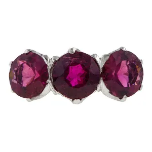 Vintage Pink Tourmaline Three Stone Ring