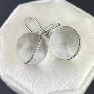 Vintage Silver Art Deco Pools Of Light Drop Earrings