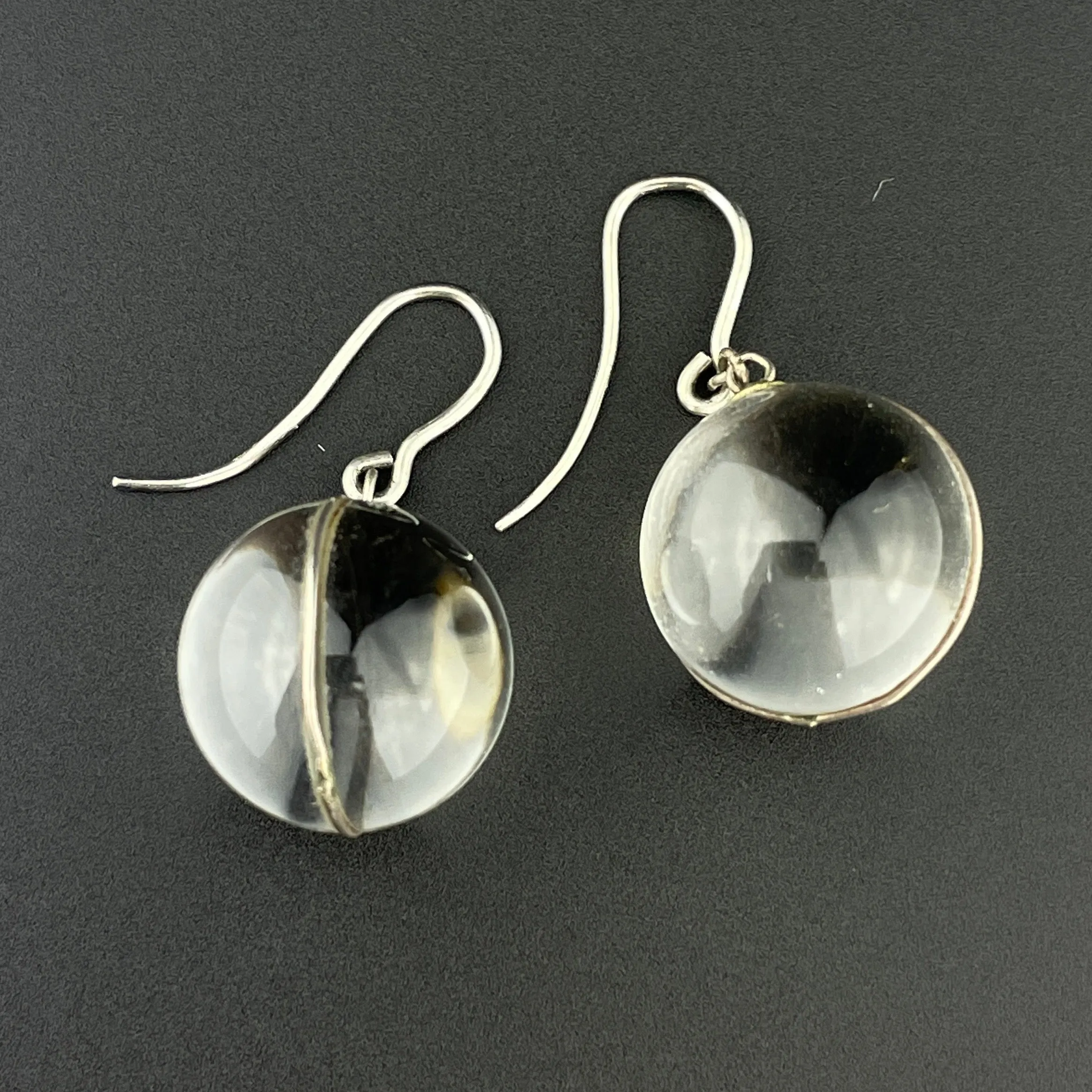 Vintage Silver Art Deco Pools Of Light Drop Earrings
