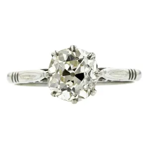Vintage Solitaire Engagement Ring, Old Mine; 1.87ct
