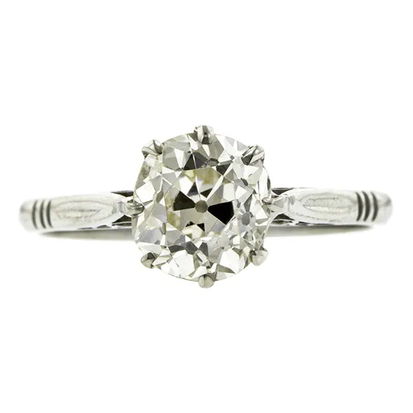 Vintage Solitaire Engagement Ring, Old Mine; 1.87ct