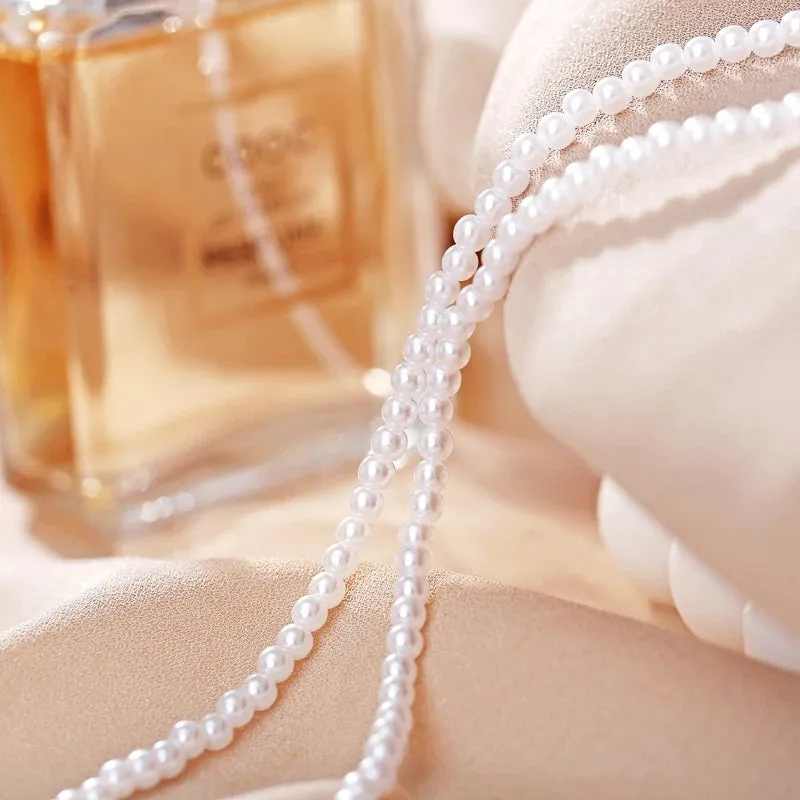 Vintage Style 6mm pearl Choker Necklace for Women
