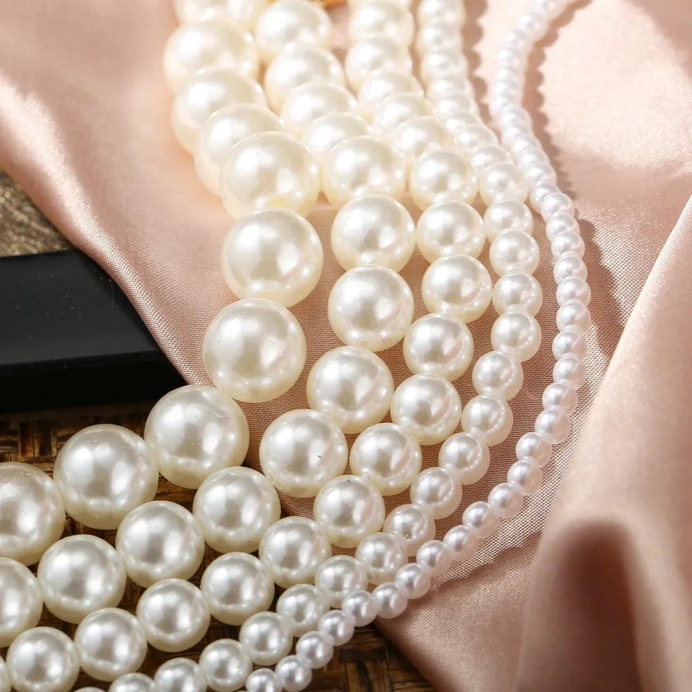 Vintage Style 6mm pearl Choker Necklace for Women