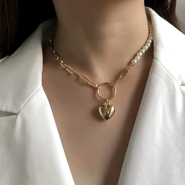 Vintage Style 6mm pearl Choker Necklace for Women