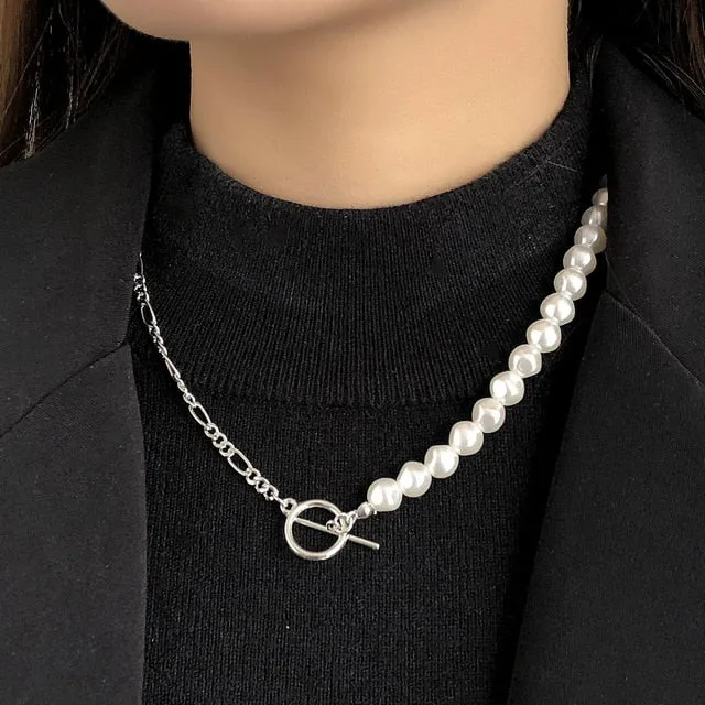 Vintage Style 6mm pearl Choker Necklace for Women