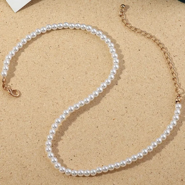 Vintage Style 6mm pearl Choker Necklace for Women