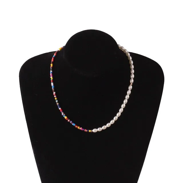 Vintage Style 6mm pearl Choker Necklace for Women