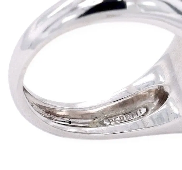 Vintage Tiffany & Co. Platinum Elsa Peretti Baroque Tahitian Pearl Cocktail Ring
