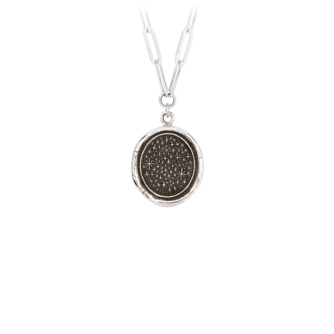 We Are Stardust Talisman Necklace with Paperclip Chain