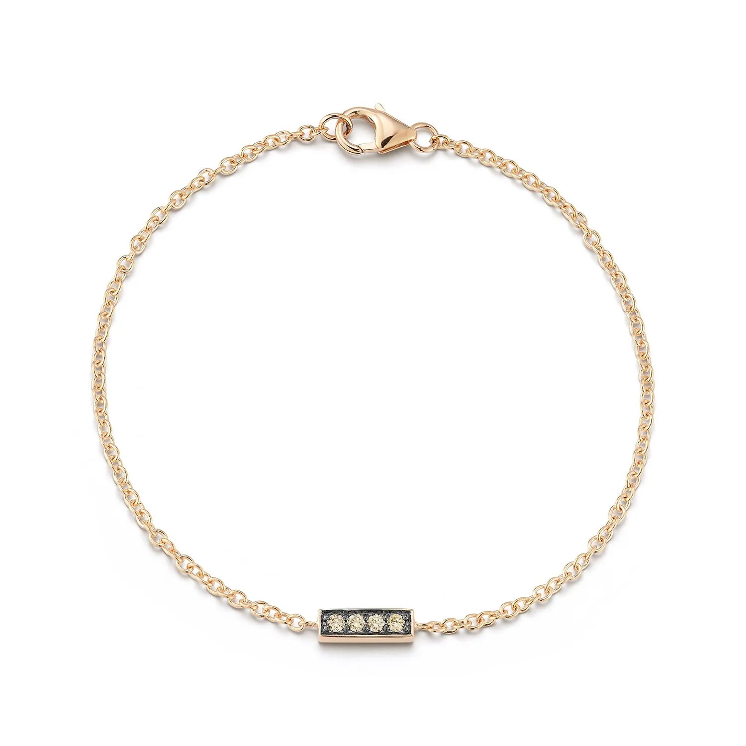 WF CLASSIC 18K GOLD AND CHAMPAGNE DIAMOND BAR BRACELET