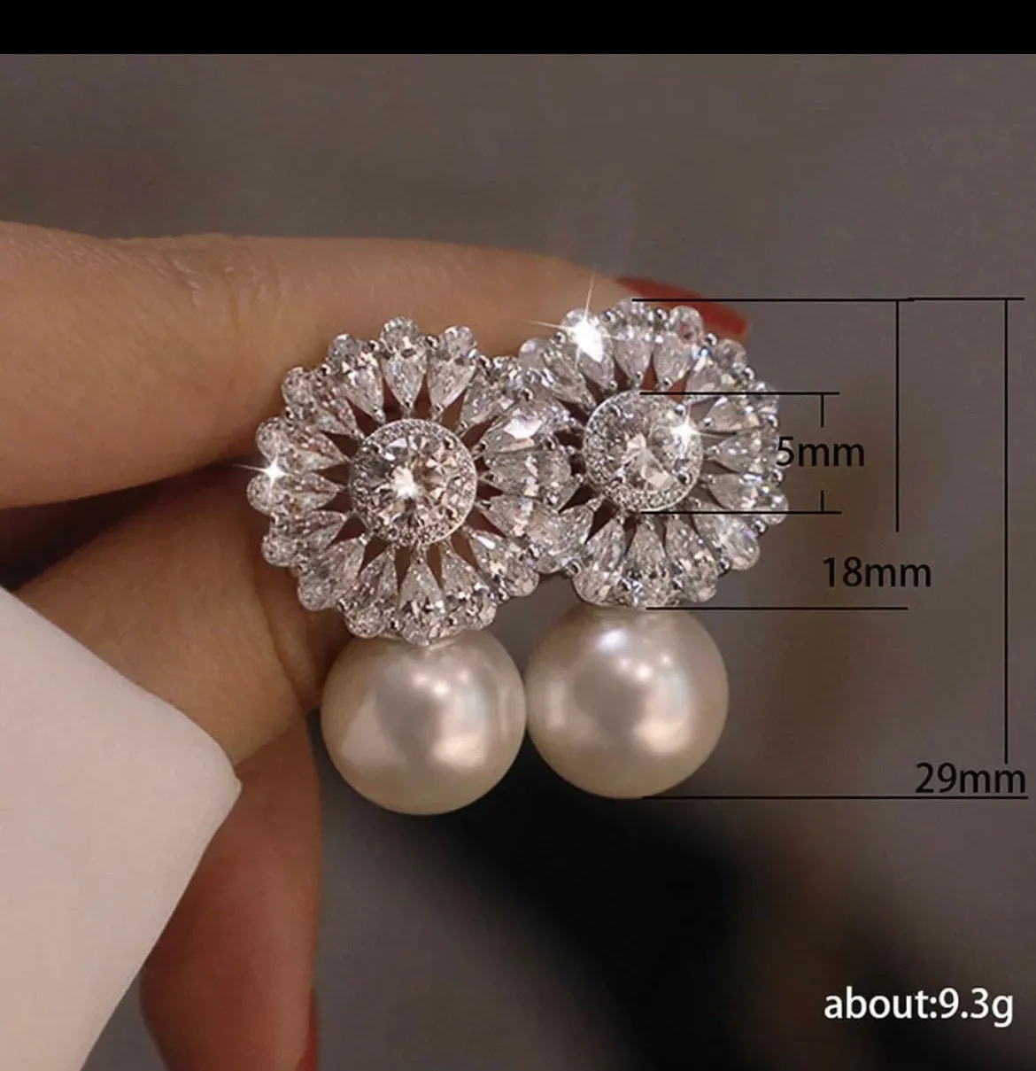 White crystal earrings , white bride earrings , white rhinestone earrings , clear crystal earrings , white pearl earrings