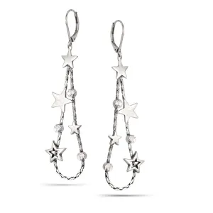 WHITE CRYSTAL STAR  EARRINGS #200SV3101 (5D1)