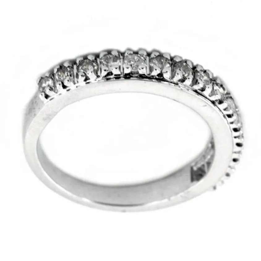 White Diamond Accents Band Ring in 14K, Certified- Great Sparkle with Amazing Collection