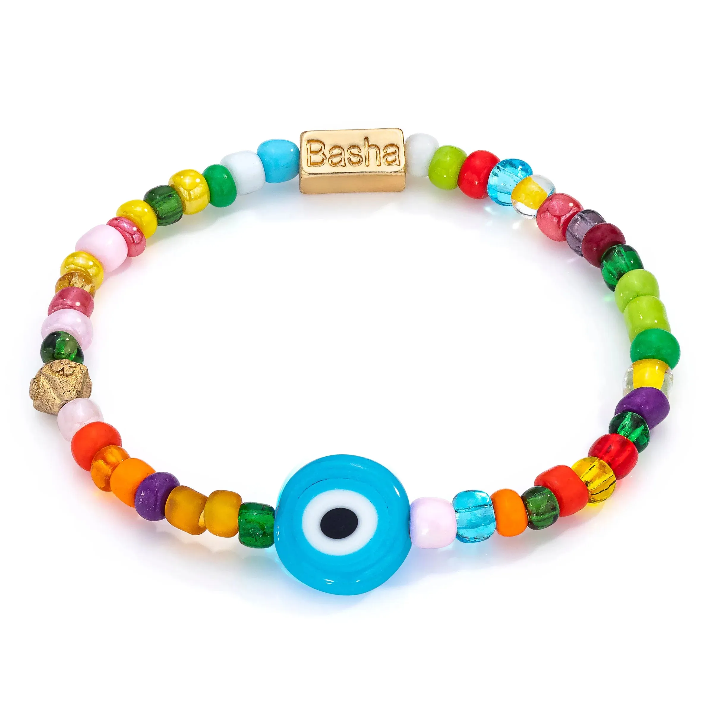 Women's Blue Beaded Stretch Bracelet