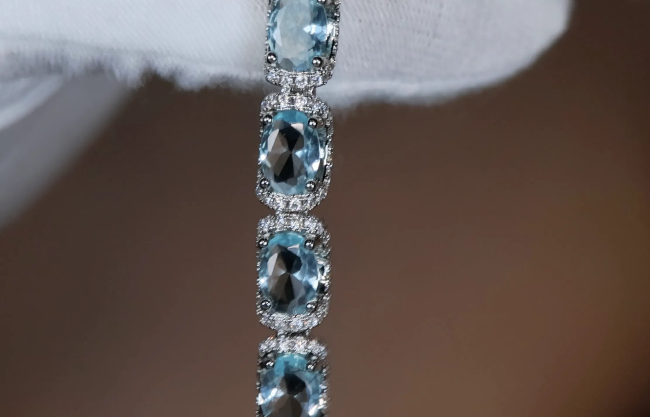 Womens Blue Gemstone Bracelet | Blue Diamond Bracelet