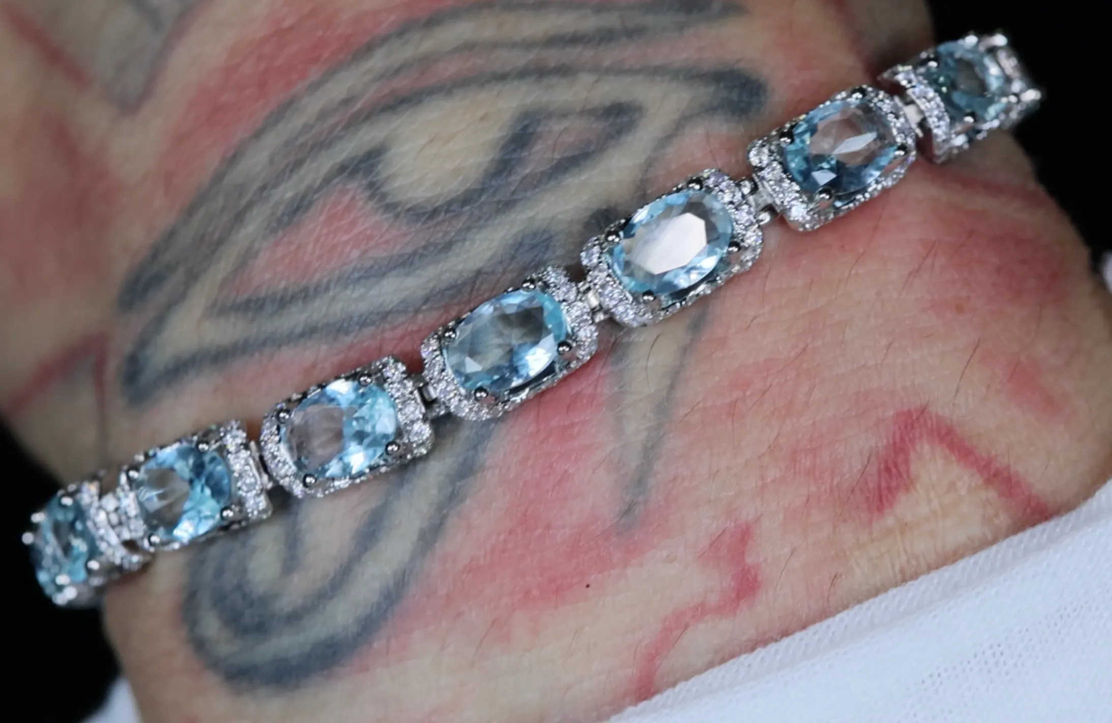 Womens Blue Gemstone Bracelet | Blue Diamond Bracelet