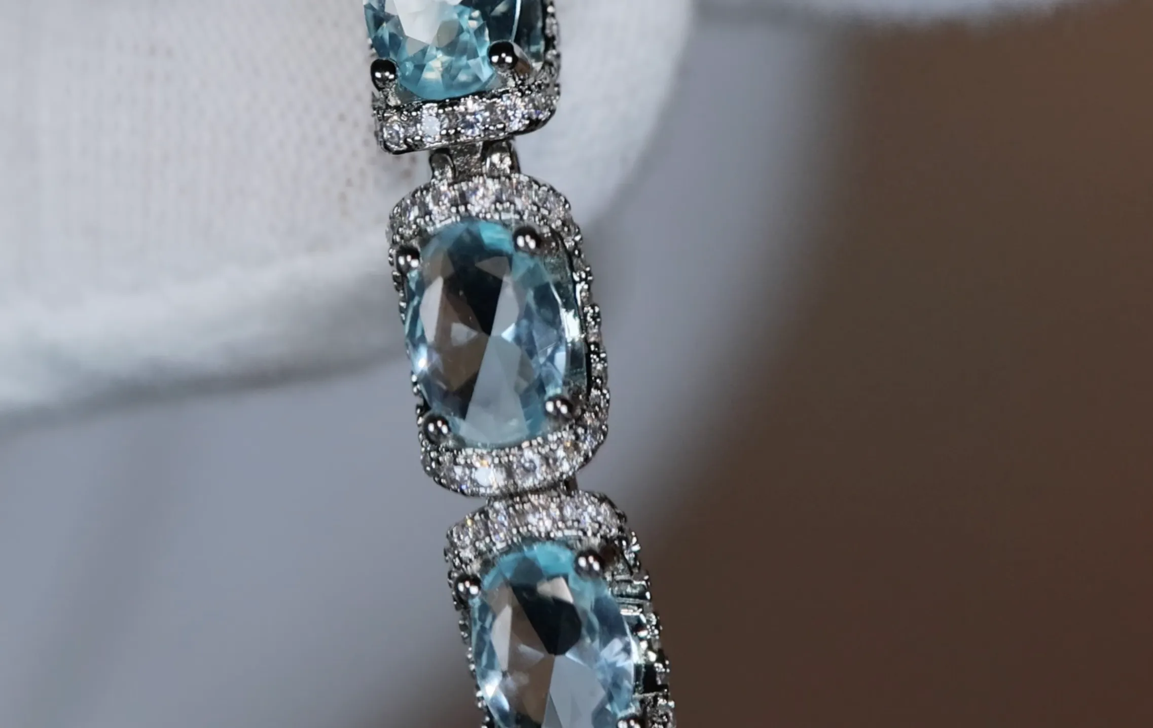 Womens Blue Gemstone Bracelet | Blue Diamond Bracelet