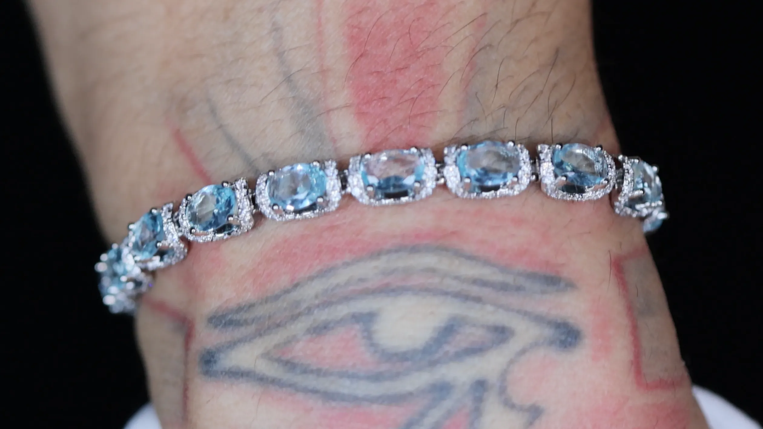 Womens Blue Gemstone Bracelet | Blue Diamond Bracelet