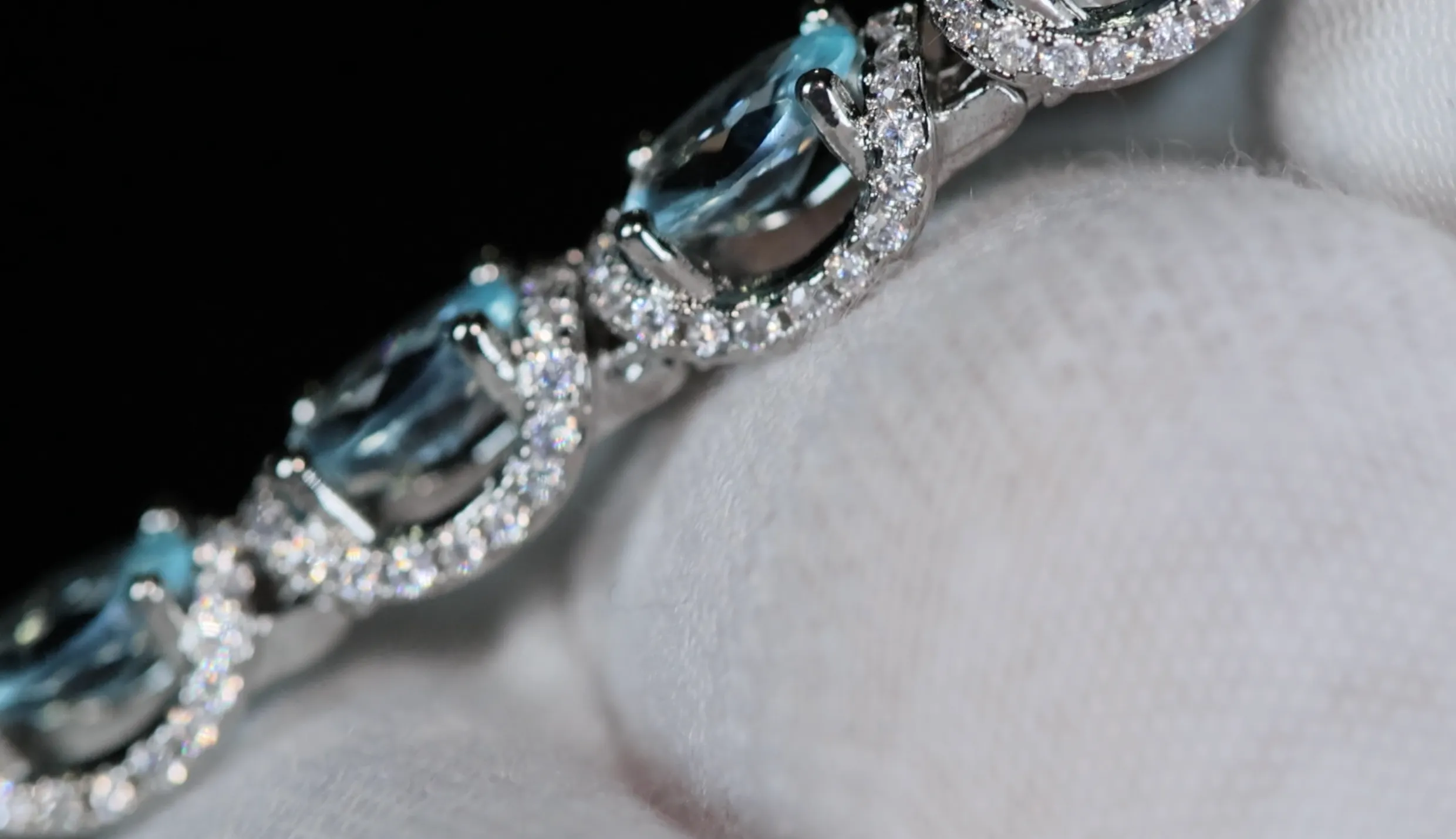 Womens Blue Gemstone Bracelet | Blue Diamond Bracelet
