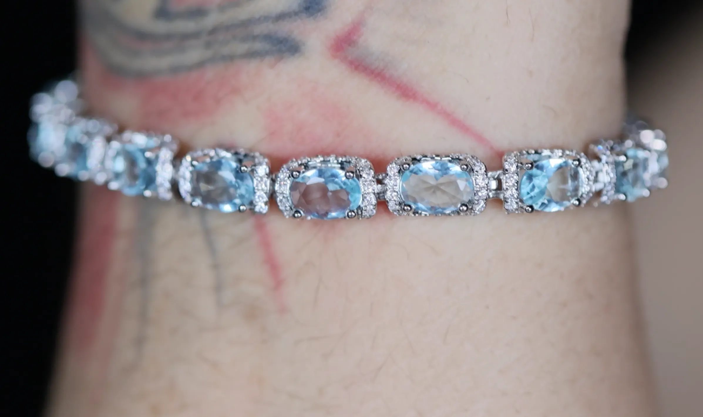 Womens Blue Gemstone Bracelet | Blue Diamond Bracelet