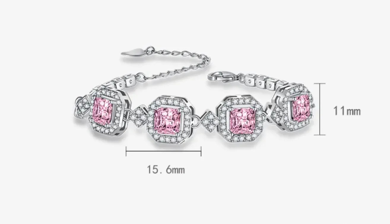 Womens Bracelet | Diamond Bracelet | Womens Red Diamond Bracelet | Red Gemstone Bracelet
