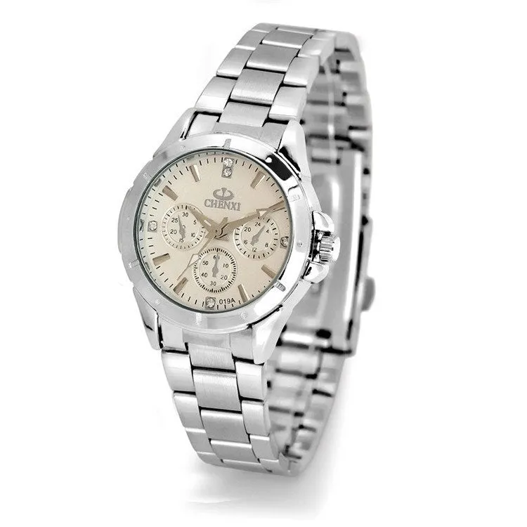 Women's Multiple Time Zone Stainless Steel Watch