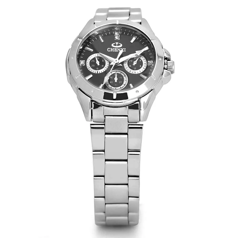 Women's Multiple Time Zone Stainless Steel Watch