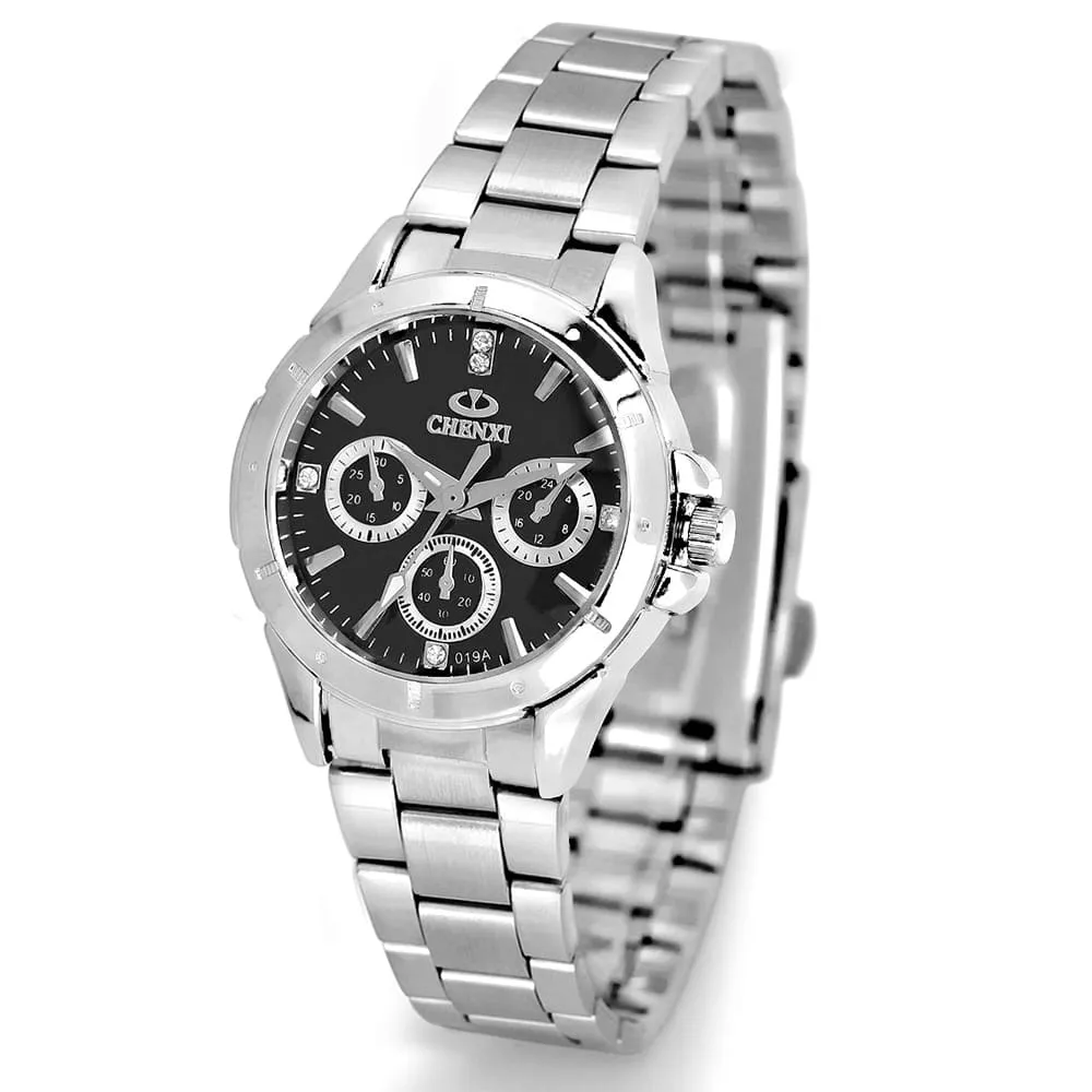 Women's Multiple Time Zone Stainless Steel Watch