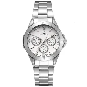 Women's Multiple Time Zone Stainless Steel Watch